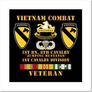 Vietnam Combat Vet w 1st Bn 8th Cav 1st Cav Div - Jump Mustangs - Hat V1 Posters and Art